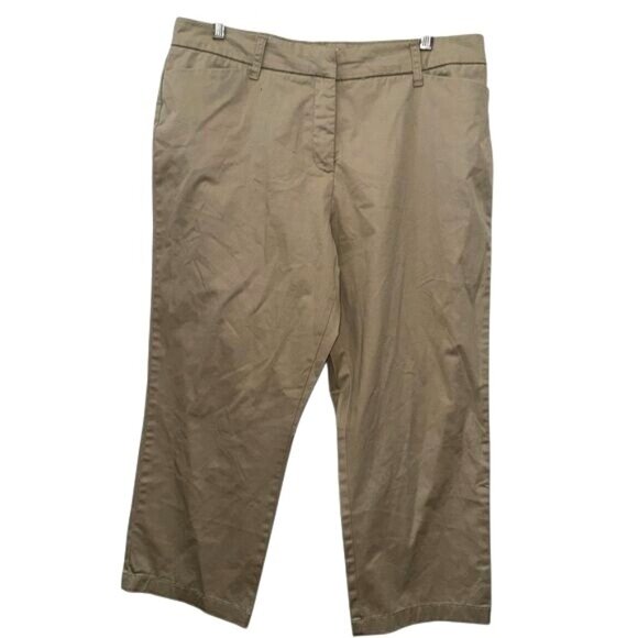Charter Club Womens Classic Fit Khaki Pants Size 14 Cotton/Spandex - Picture 1 of 7
